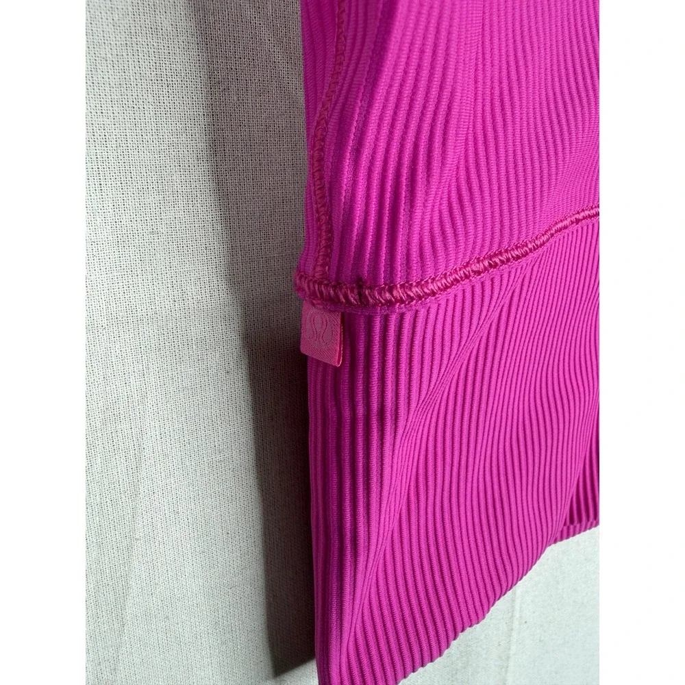 Lululemon Women's Power Pivot Ribbed Tank Top size 0 Magenta Pink